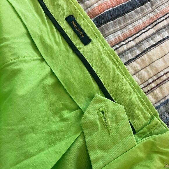 Polo Ralph Lauren Chino Shorts Pima Cotton Standard Fit Flat Front Green Size 36 - Picture 8 of 11